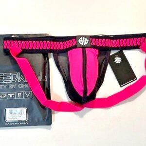 BREEDWELL Size X-Large Daycralwer Athletic Supporter -Neon Pink/Black/White